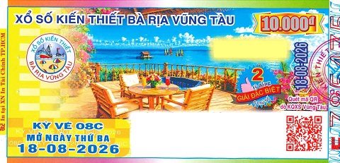 Giải đặc biệt Kỳ vé 8C mở thưởng ngày 18/08/2026
