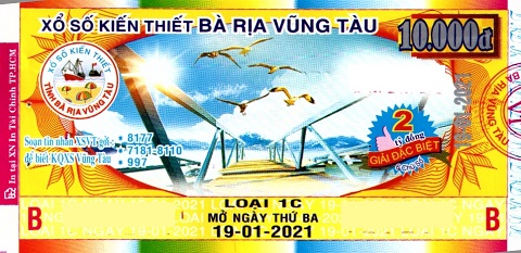 Giải đặc biệt Kỳ vé 1C mở thưởng ngày 19/01/2021