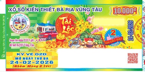 Giải đặc biệt Kỳ vé 2D mở thưởng ngày 24/02/2026