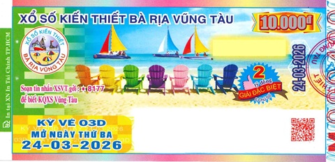 Giải đặc biệt Kỳ vé 3D mở thưởng ngày 24/03/2026