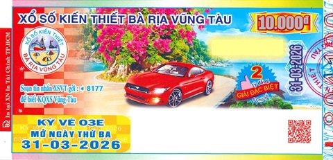 Giải đặc biệt Kỳ vé 3E mở thưởng ngày 31/03/2026
