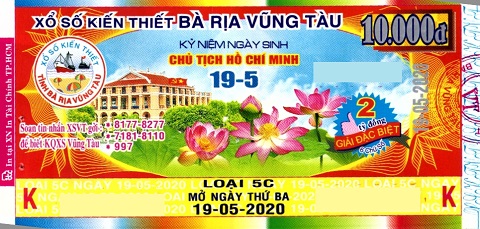 Giải đặc biệt Kỳ vé 5C mở thưởng ngày 19/05/2020