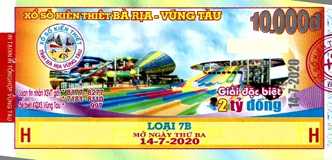 Giải đặc biệt Kỳ vé 7B mở thưởng ngày 14/07/2020