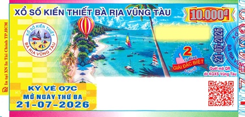 Giải đặc biệt Kỳ vé 7C mở thưởng ngày 21/07/2026