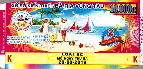 Giải đặc biệt Kỳ vé 8C mở thưởng ngày 20/08/2019