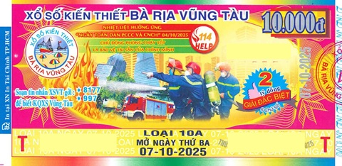 Giải đặc biệt Kỳ vé 10A mở thưởng ngày 07/10/2025