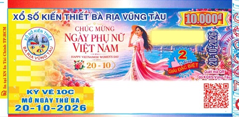 Giải đặc biệt Kỳ vé 10C mở thưởng ngày 20/10/2026
